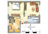 2-Zimmer-Wohnung in Mannheim mit Garage und Keller - Grundriss