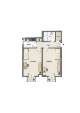 Attraktive Kapitalanlage: 2-Zimmer-DG-Wohnung mit Einbauküche, 2 Balkonen & TG-Stellplatz, 69221 Dossenheim, Dachgeschosswohnung