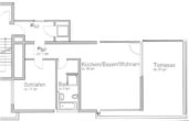 Schriesheim-Altenbach: Moderne 2-Zimmer Wohnung mit sonniger Terrasse und KFZ-Stellplatz - Grundriss WE 1